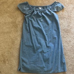 Jcrew off the shoulder denim dress